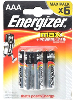 Батарейка AAA щелочная Energizer LR03-6Bl MAX в блистере 6 шт.