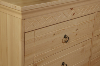 Комод ДАНИЯ №3 ИЗ МАССИВА СОСНЫ восемь ящиков 129,5 Х 40 Х 94 СМ