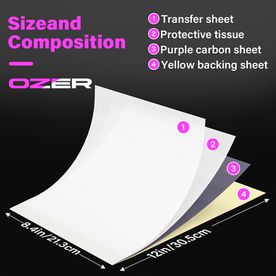 Трансферная бумага для ручного и машинного перевода OZER-M Thermal Transfer Paper, 50шт