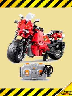 Конструктор радиоуправляемый CADA deTech Гоночный мотоцикл 484 детали - C51024W