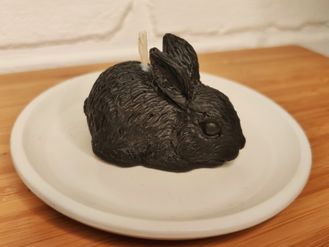 Свеча "Кролик" черная, 1 шт., 4 x 6,5 см