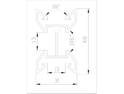 Вертикальный несущий профиль Матовый хром SA0195.VP540.SLMAN.CJ   ARISTO