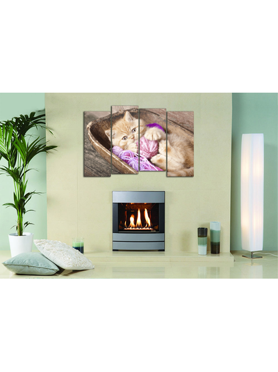 Модульная картина "Котенок с клубочком"