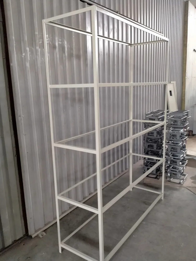 Стеллаж1500х500х2000 из уголка 25х25, порошковая покраска RAL 7032 