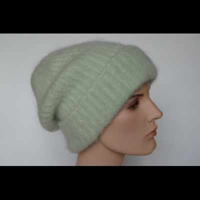 Берет вязаный с отворотом Vizio Италия 6946 BRO мятный