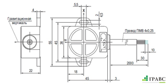 Датчик угла наклона NI I82P-4P12-P-33-C
