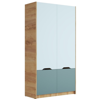 Rich Шкаф ШК-002 Дуб Крафт золотой - Мята/Сумеречный голубой