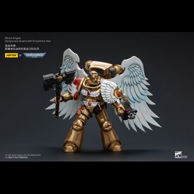 Сангвинарный гвардеец Кровавых Ангелов (Warhammer 40k) - КОЛЛЕКЦИОННАЯ ФИГУРКА 1/18 Blood Angels Sanguinary Guard with Encarmine  Axe (JT6250) - JOYTOY