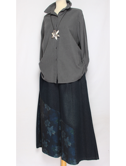 Рубашка вельветовая "Укороченная защип сзади" графит р.46-54