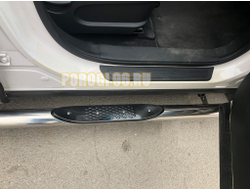 Пороги труба с проступью d76 для Hyundai Santa Fe (2012-2018)