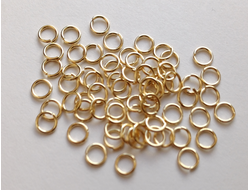 Кольцо 4 мм  покрытие Люкс 1 шт цвет золото