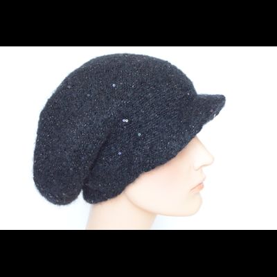 Черная кепка с пайетками и украшением Vizio Италия 8017 W