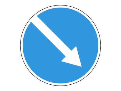Знак дорожный 4.2.1 Объезд препятствия справа