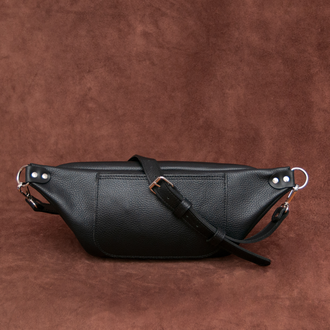 Кожаная сумка на пояс Pacer Black с индивидуальной гравировкой