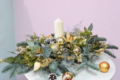 Новогодняя композиция со свечей