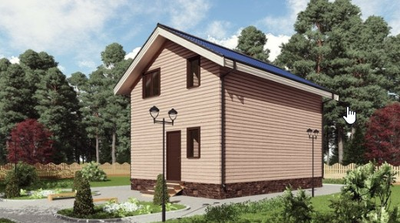 Двухэтажный каркасный дом с тремя спальнями 93м² (SK35)