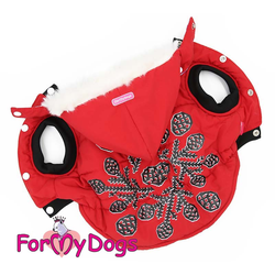 Куртка для крупных собак Шишки красная