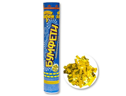 Пневмохлопушка 30 см (КОНФЕТТИ ФОЛЬГА ЗОЛОТО) ВЕСЁЛАЯ ЗАТЕЯ