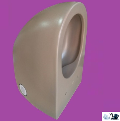 Чаша унитаза Creavit Free Cappucino FE322-11CM00E-0000, подвесная безободковая, бежевая, круглая форма, скрытый крепеж