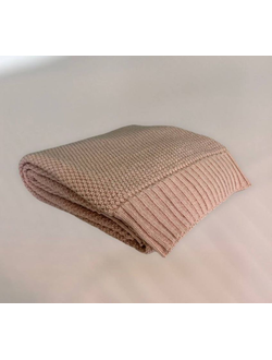 Плед вязаный "Шишки" 110*160 пудра