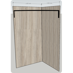 Угловая примерочная для магазинов с зеркалом и шторкой