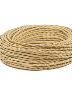 Провод витой в ретро стиле ПРВ 2х2.5 песочный шелк