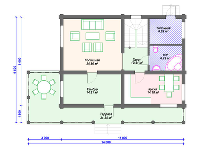 Дом из оцилиндрованного бревна ДБ-27, 182 м2