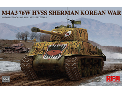 Сборная модель: (Ryefield Model RM-5049) Танк M4A3 76W HVSS Sherman (Война в Корее) с рабочими траками