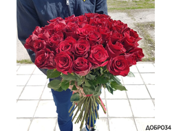 Букет из 45 красных роз Огненные объятья фото1