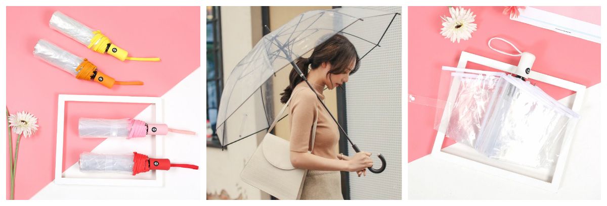 Самый модный женский зонт с куполом из прозрачного материала