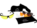 Очки стрелковые Walker`s Sport Glasses, защитные, чёрные, комплект с 4 линзами