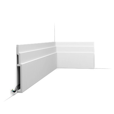 Плинтус ORAC Decor SX181, дюрополимерный, влагостойкий, ударопрочный, под покраску, длина 2 метра