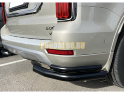 Защита заднего бампера угловая двойная с покрытием "раптор" Папа Тюнинг d76/42 для Tank 500 2023-