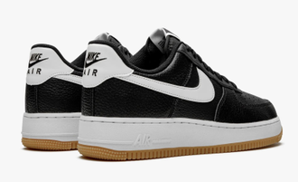 Nike Air Force 1 Low Black Gum (Экокожа) сзади