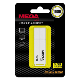 Флеш-память ProMega jet, 16Gb, USB 2.0, белый, PJ-FD-16GB-White