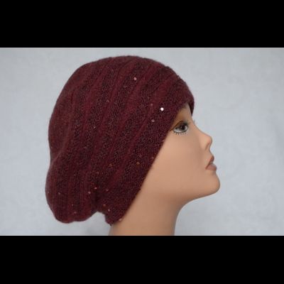 Бордовый берет вязаный женский Vizio Визио Италия 6447