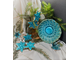 Набор елочных украшений "Бирюзовая зима"+ тарелочка от мастерской "Мир.Любовь.Керамика"