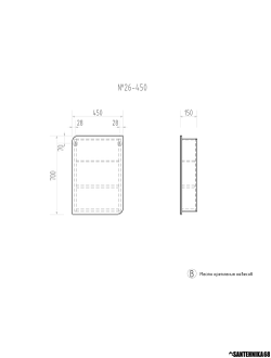 Зеркальный шкаф Vigo Callao 450 450х140х700 мм (ШхГхВ)