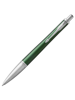 Ручка подарочная шариковая PARKER "Urban Premium Green CT", зеленый корпус, хромированные детали, синяя, 1931619