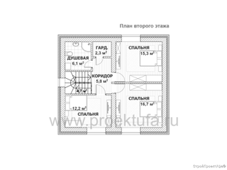 план второго этажа, дом - 126 кв.м