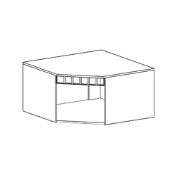 Антресоль угловая "Прованс" спальня 910х910х480 Бодега белая / Патина премиум