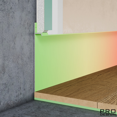 Плинтус скрытого монтажа PRO DESIGN 323 покраска по RAL