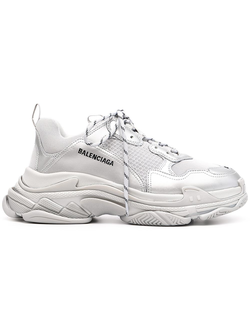 Кроссовки Balenciaga Triple S с эффектом металлик
