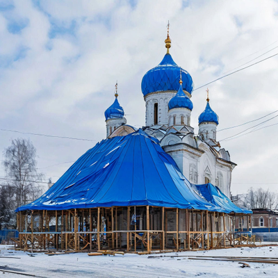 Тент Тарпаулин 10x20 м, 180 г/м2, шаг люверсов 0,5 м строительный защитный укрывной купить в Москве