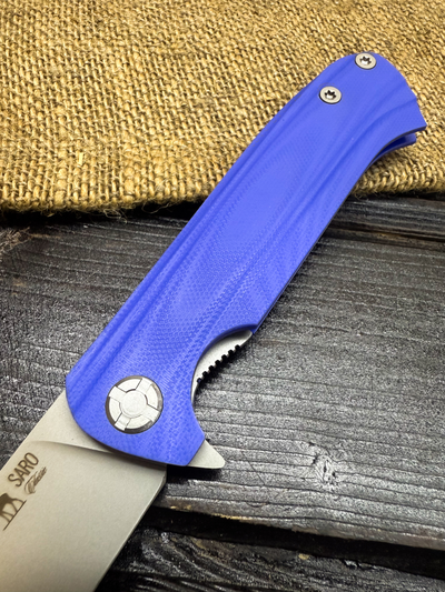 Складной нож ЧИЖ-DOUBLE сталь AUS10, рукоять G10 , цвет синий
