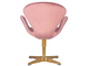Кресло дизайнерское DOBRIN SWAN, розовый велюр BLUVEL52, золотое основание