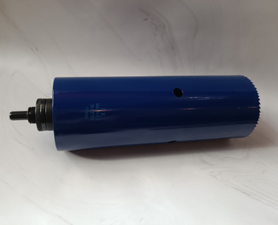 Коронка биметаллическая диаметр 110 мм глубина 300 мм  + держатель с креплением шестигранник 13 мм для дрели