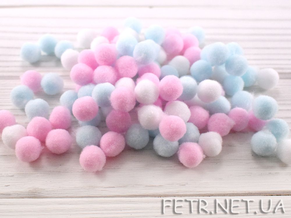 Купить фетр в Украине > Основы, заготовки > Помпоны зефирные 10 мм (25 шт.)