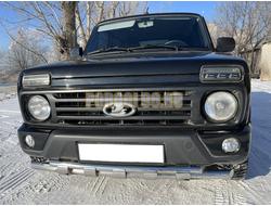 Защита переднего бампера двойная с перемычками Niva 2121 УРБАН 2014-