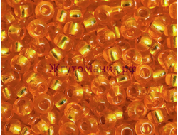 БИСЕР PRECIOSA 10/0 - 50г - 97000 ПРОЗРАЧНЫЙ ОРАНЖЕВЫЙ С СЕРЕБРЯНОЙ ЛИНИЕЙ ВНУТРИ  (ОГОНЁК)